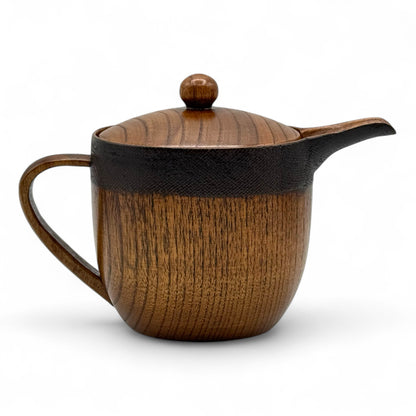 Maru Wooden Brown Kyusu - Japanese Teapot