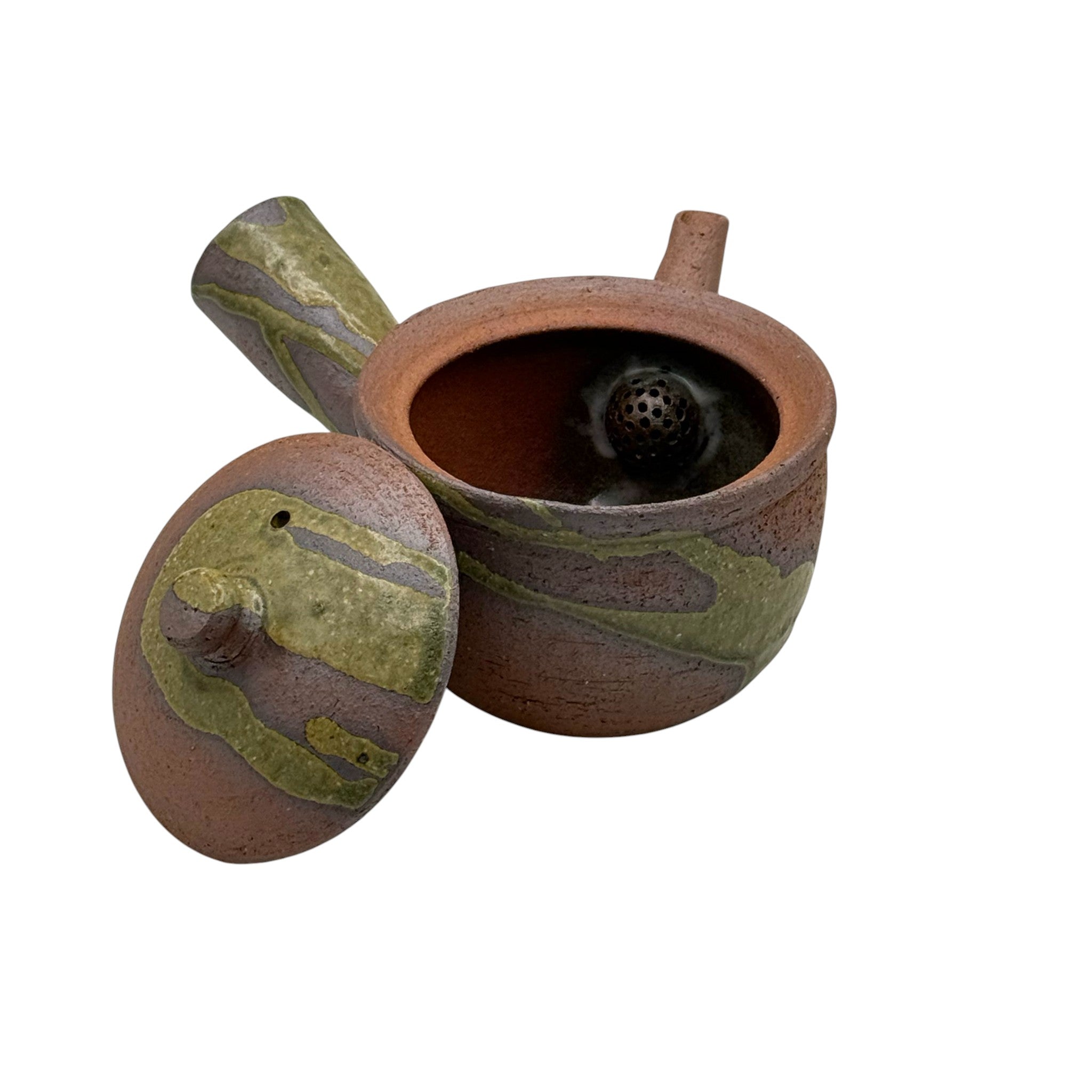Aka Tenzo Red Brown Shigaraki-yaki Kyusu - Japanese Teapot
