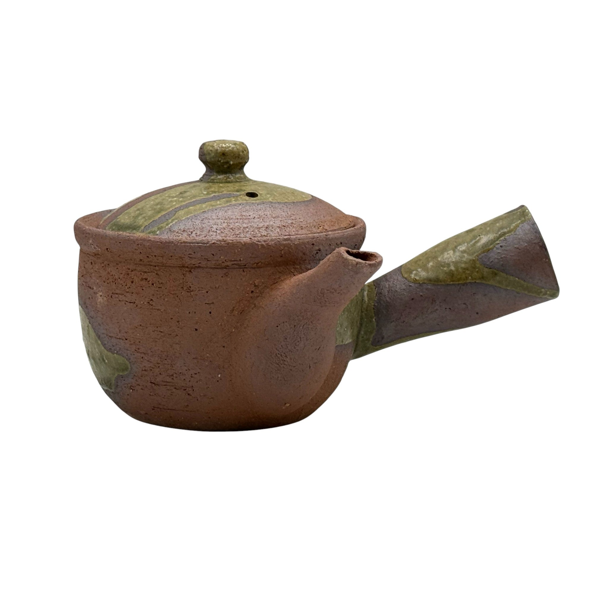 Aka Tenzo Red Brown Shigaraki-yaki Kyusu - Japanese Teapot