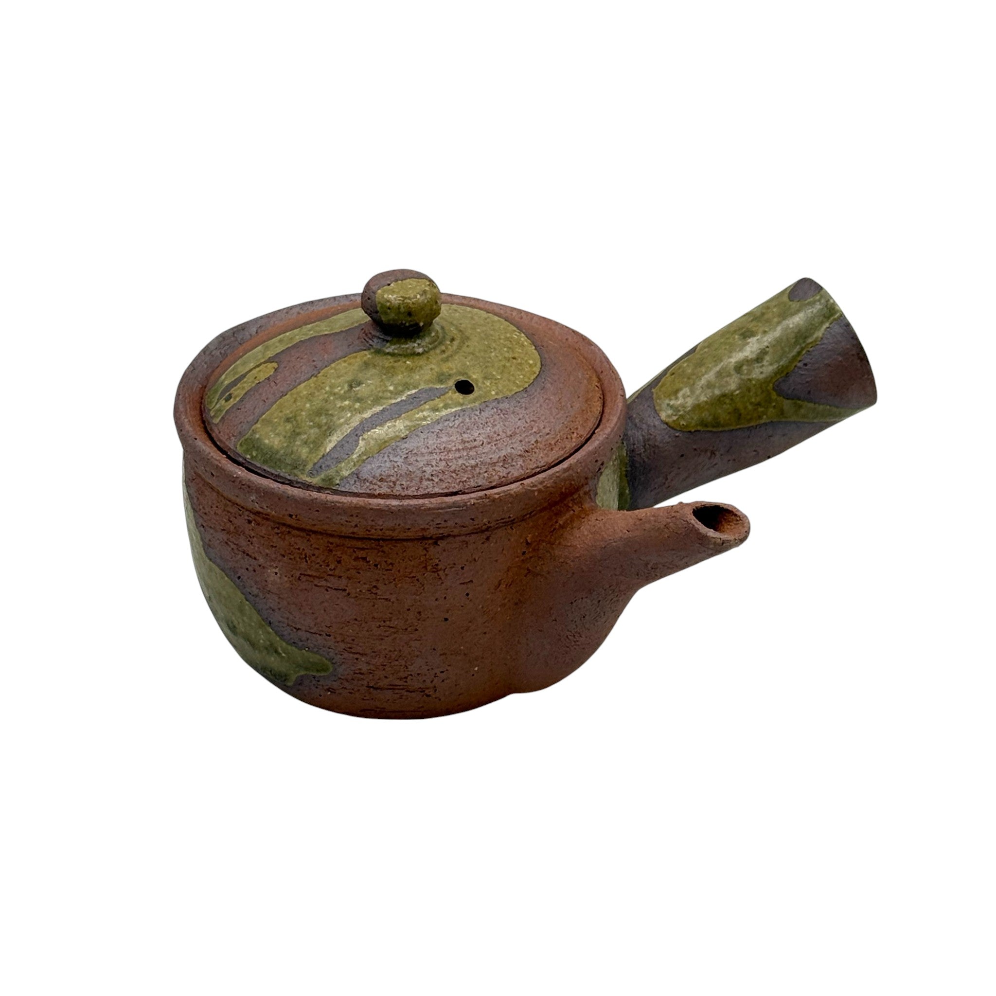 Aka Tenzo Red Brown Shigaraki-yaki Kyusu - Japanese Teapot