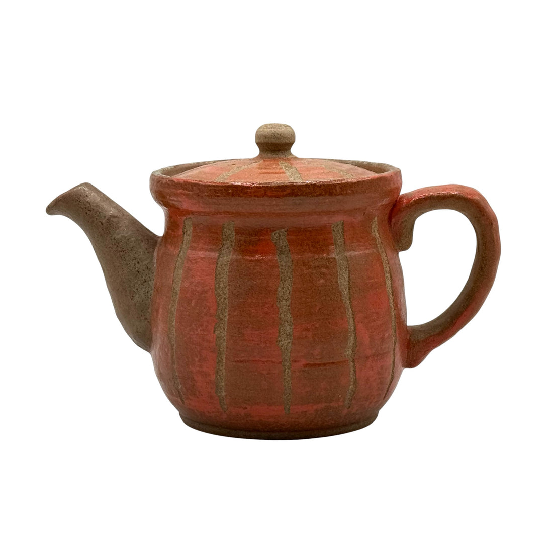 Hori Tokusa Red Mino-yaki Kyusu - Japanese Teapot