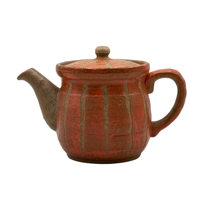 Hori Tokusa Red Mino-yaki Kyusu - Japanese Teapot