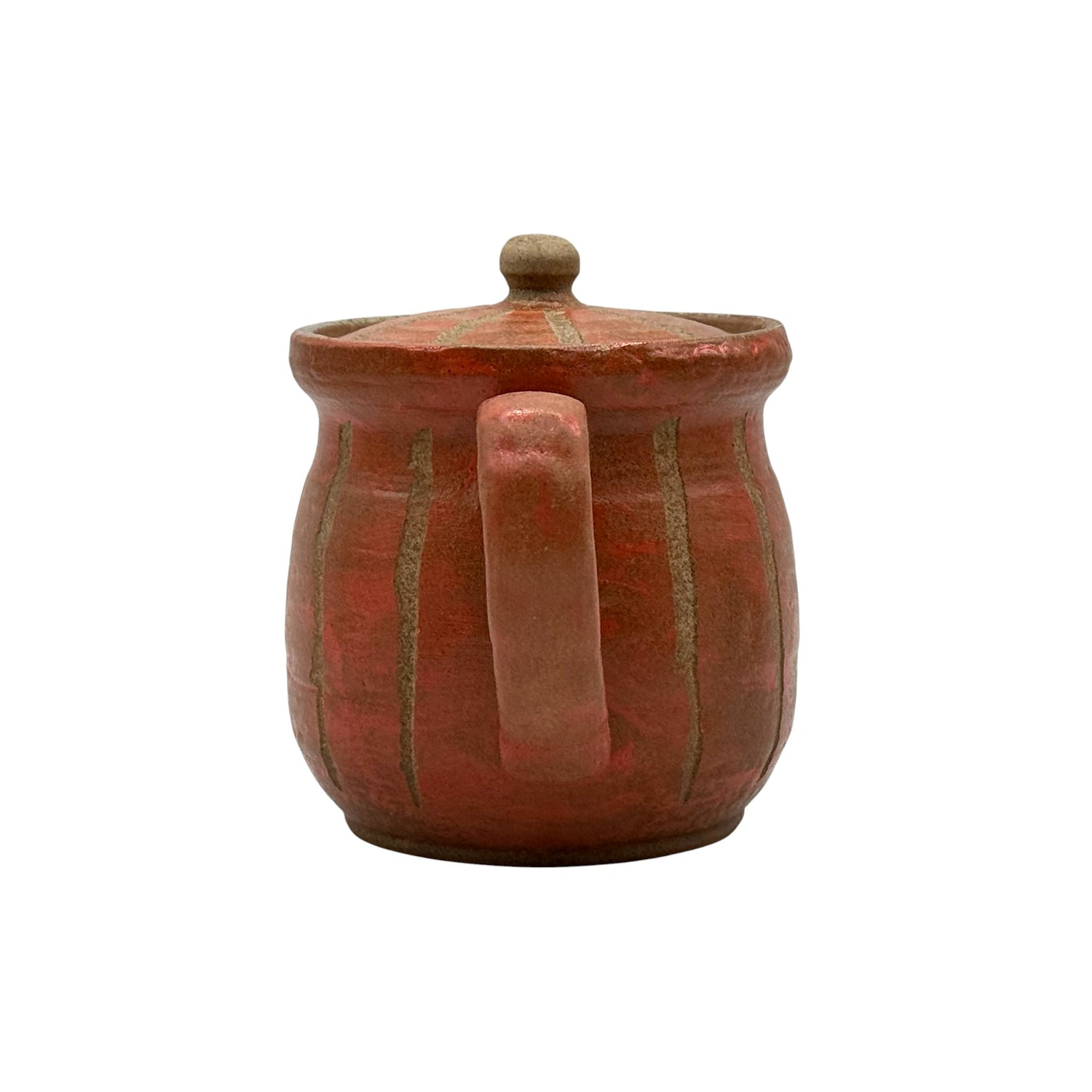 Hori Tokusa Red Mino-yaki Kyusu - Japanese Teapot