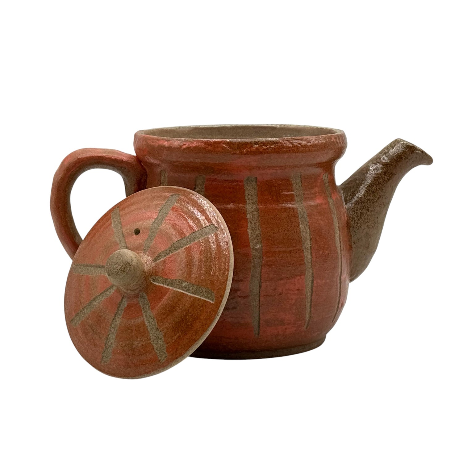 Hori Tokusa Red Mino-yaki Kyusu - Japanese Teapot