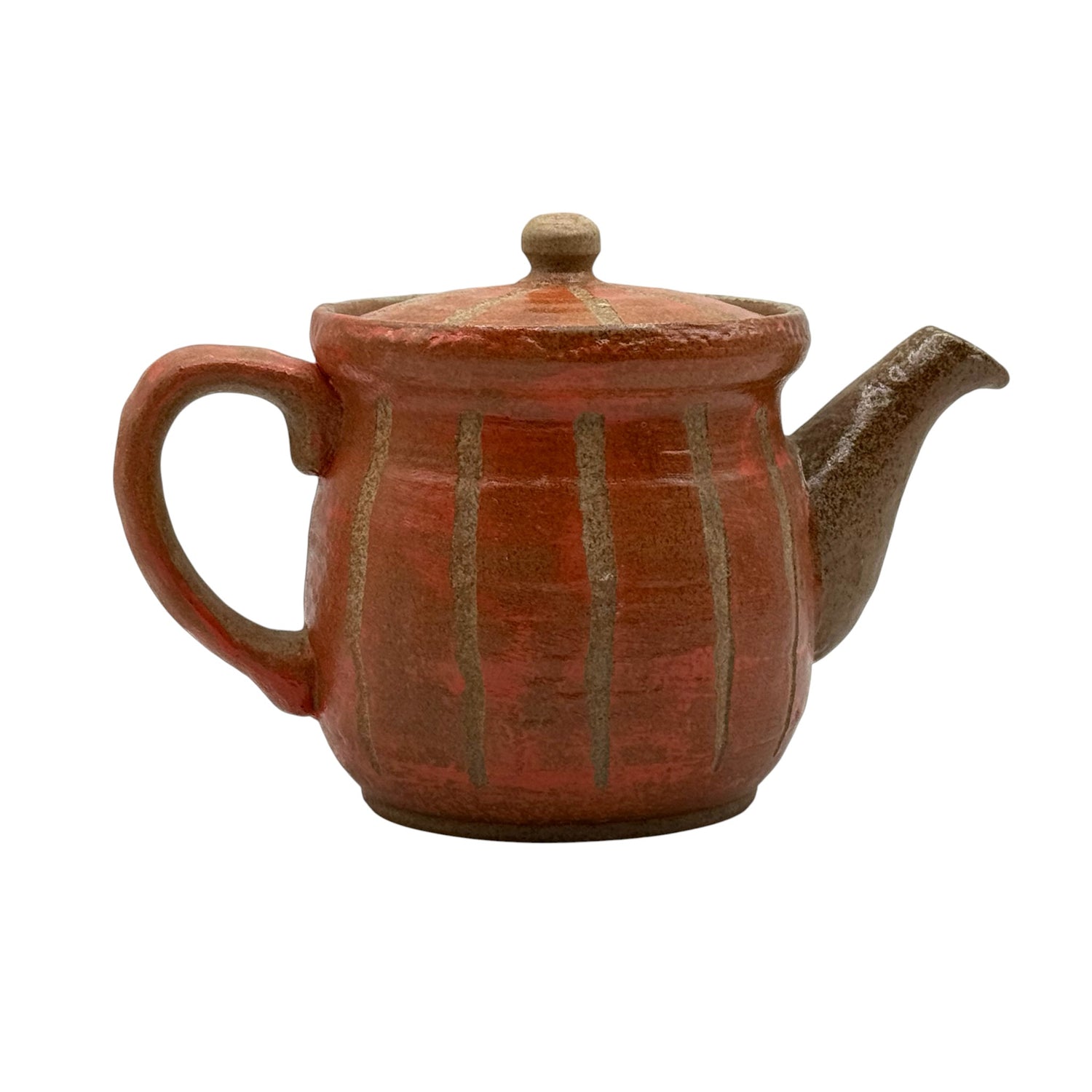 Hori Tokusa Red Mino-yaki Kyusu - Japanese Teapot