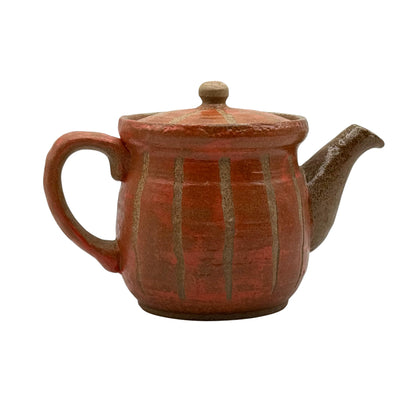 Hori Tokusa Red Mino-yaki Kyusu - Japanese Teapot