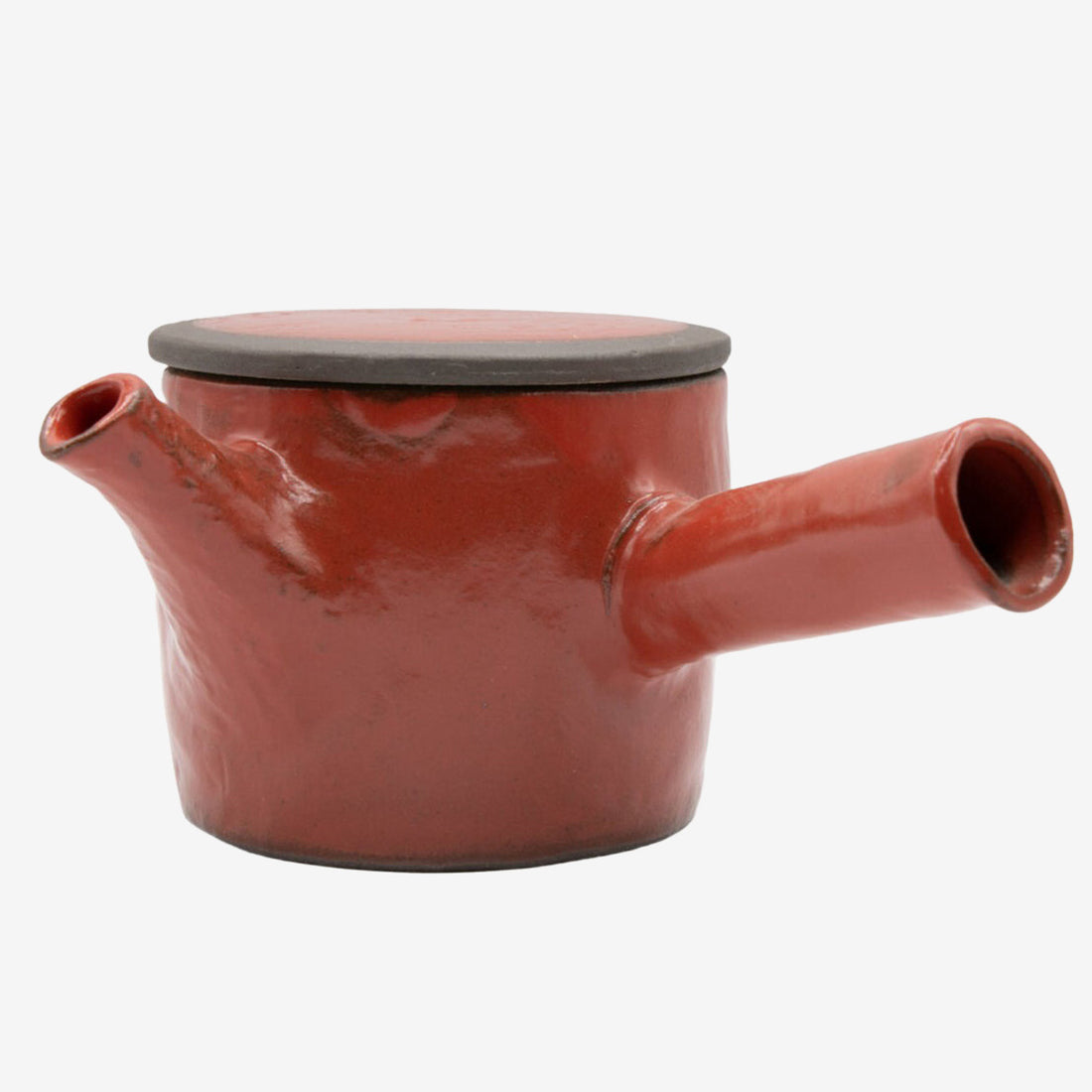 Isshin Clay Red Tokoname-yaki Kyusu - Japanese Teapot