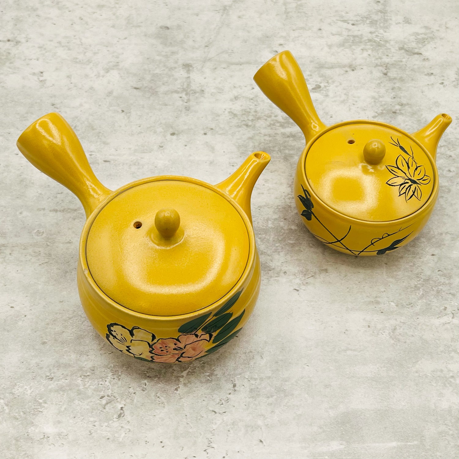 Yixing Hanabori Yellow Mini Kyusu - Japanese Teapot