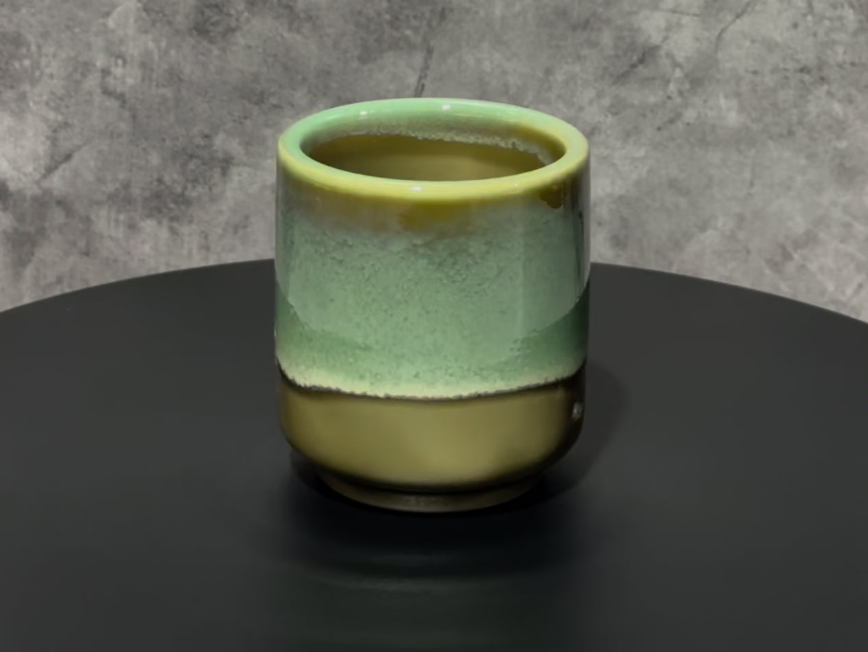 Gurinhiwa Green Mino-yaki Yunomi - Japanese Teacup