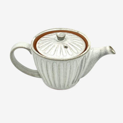 Kiku White Kyusu - Japanese Teapot Teaware Inoue Tea