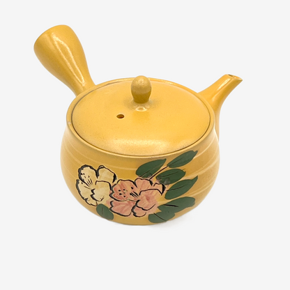 Mitsubachi Hana Yellow Kyusu - Japanese Teapot Teaware Inoue Tea