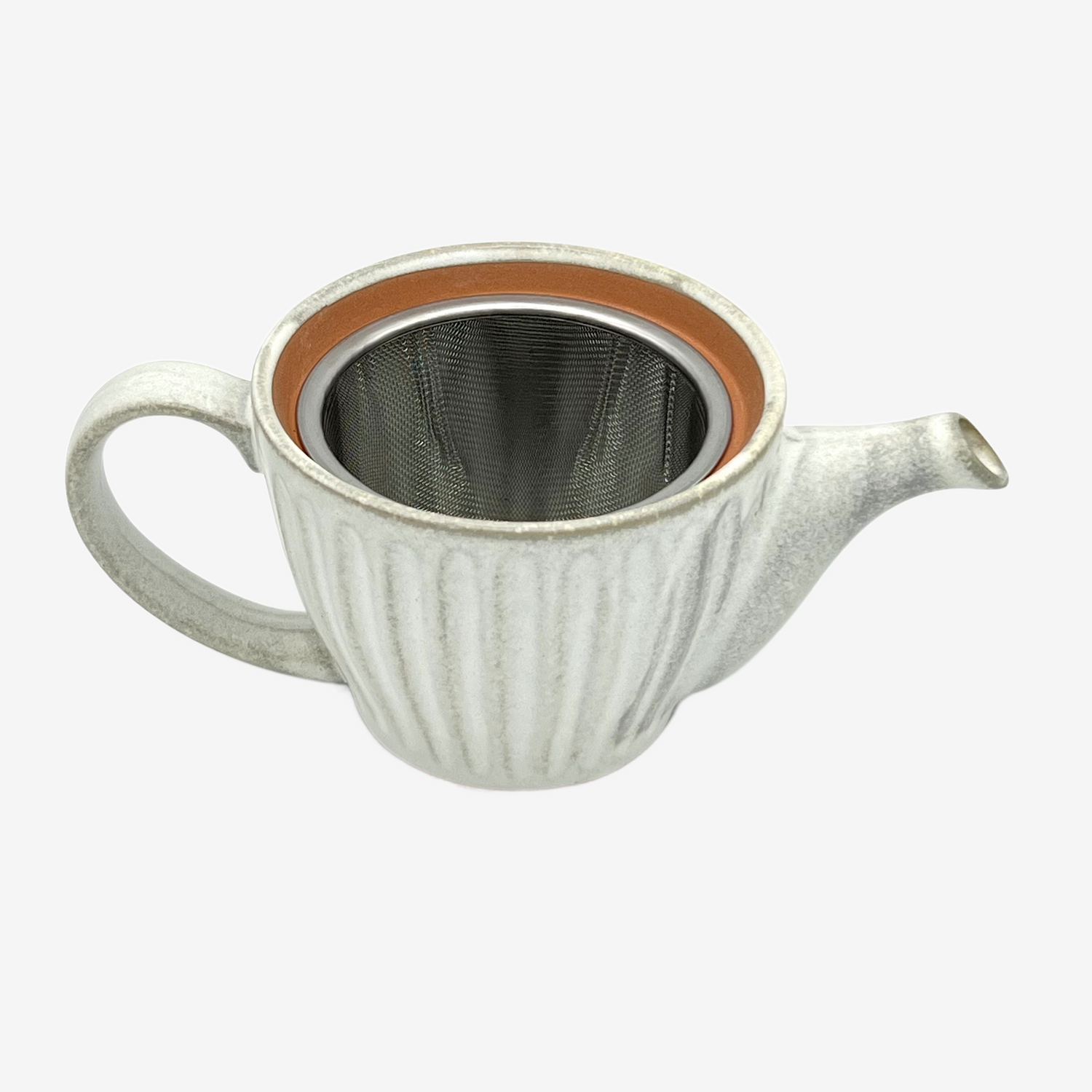 Kiku White Kyusu - Japanese Teapot Teaware Inoue Tea
